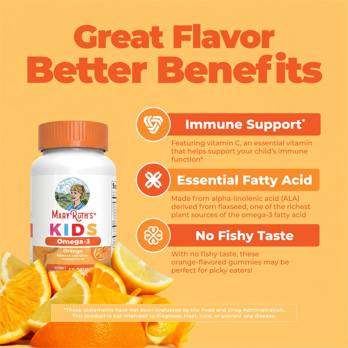Vegan Kids Omega-3 Gummies Orange 60ct Great Flavor Better Benefits