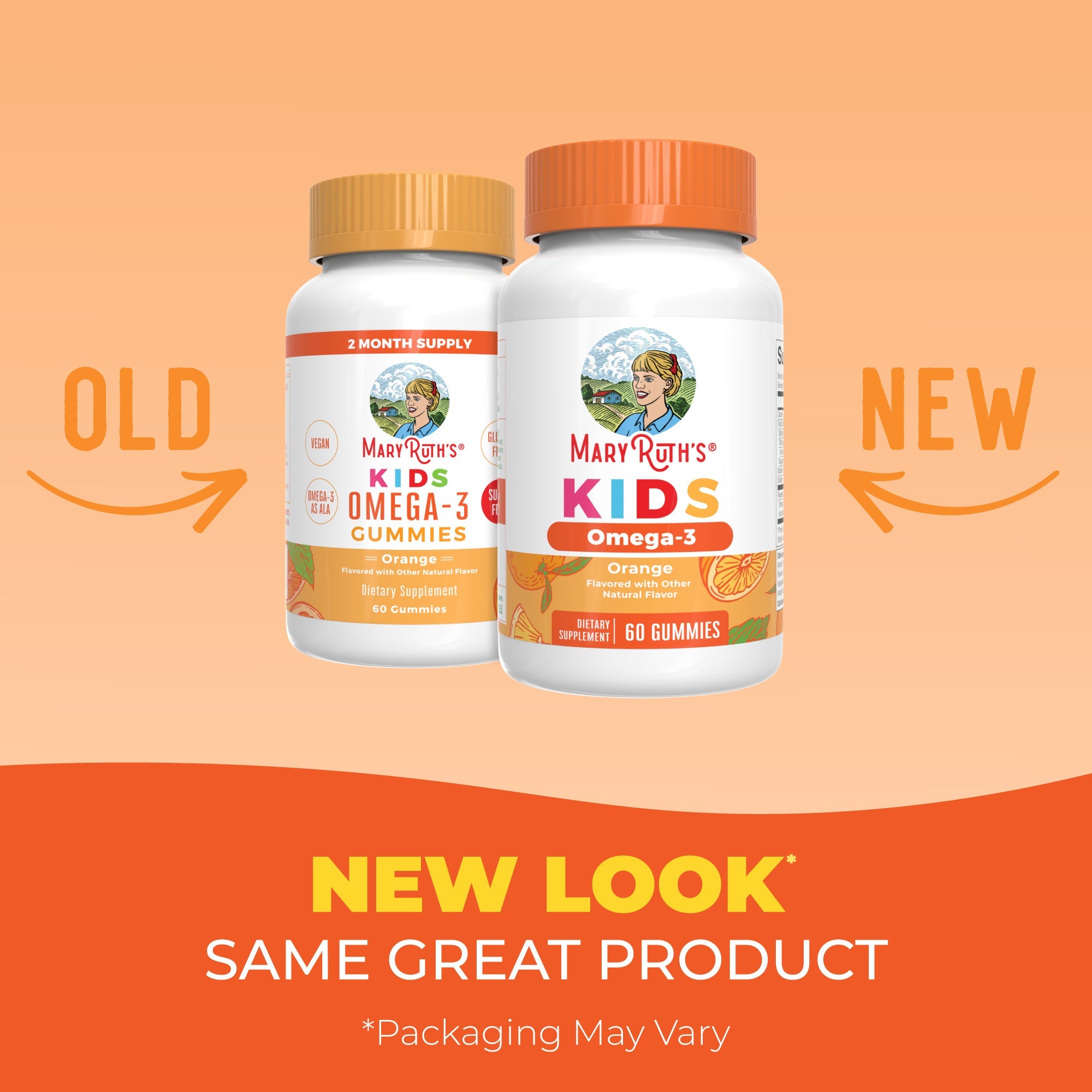 Vegan Kids Omega-3 Gummies Orange 60ct New Look