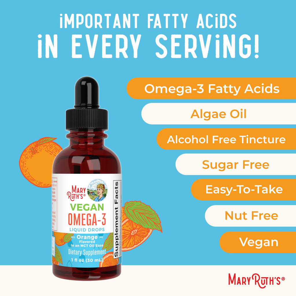 Vegan Omega-3 Liquid Drops (Orange) 1 oz Ingredients