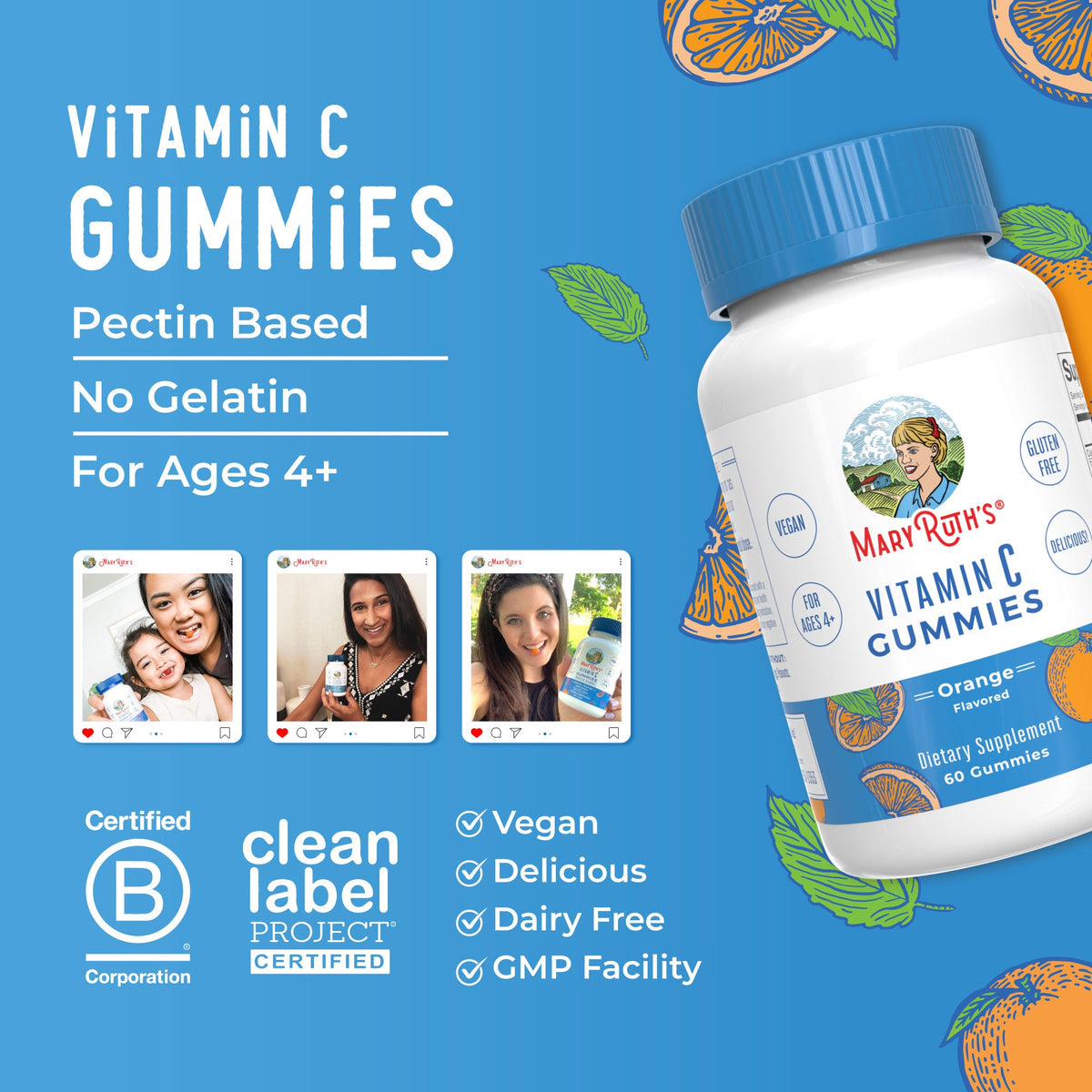 Vitamin C Gummies (Orange) 60 Count Lifestyle Bottle
