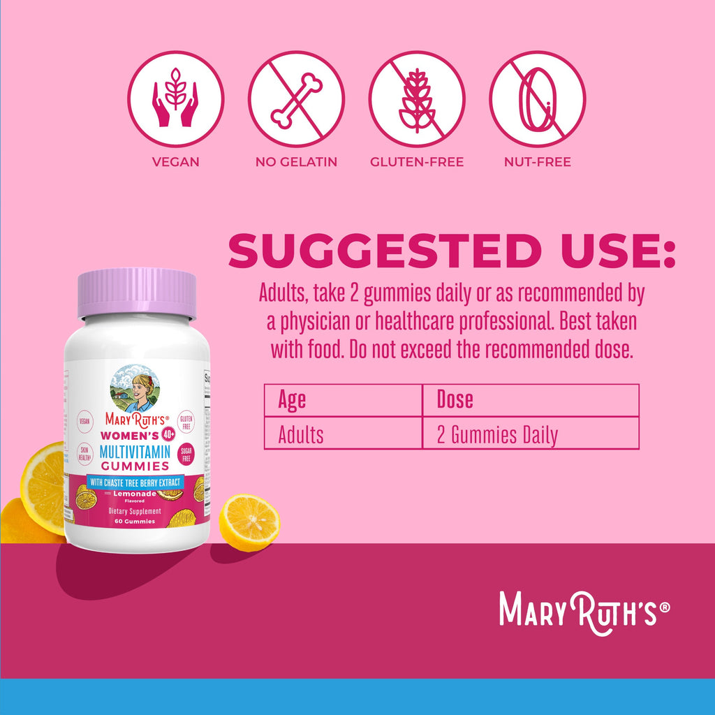 Women’s 40+ Multivitamin Gummies (Lemonade) 60 Count Suggested Use